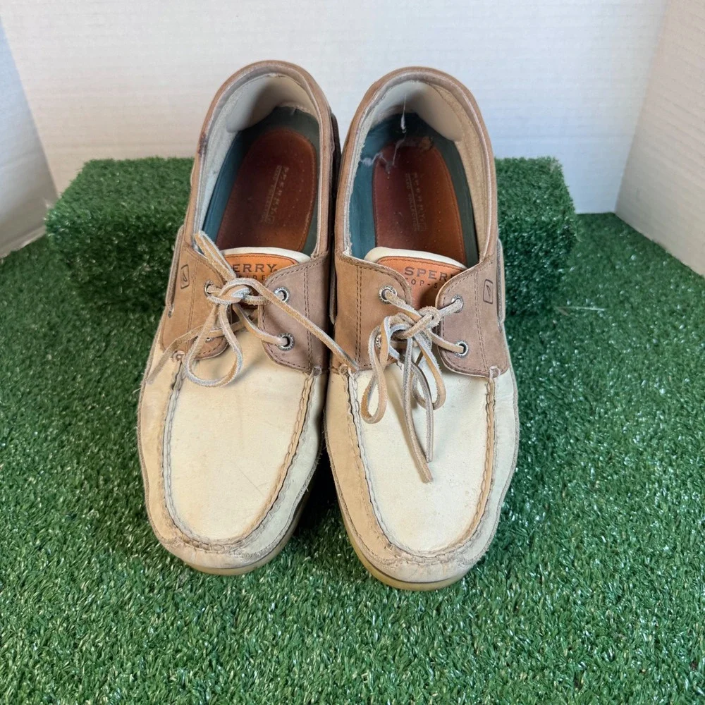 Sperry Top-Sider Mako Men 12M Tan Brown Leather Boat Shoes 0768101 Deck Loafers